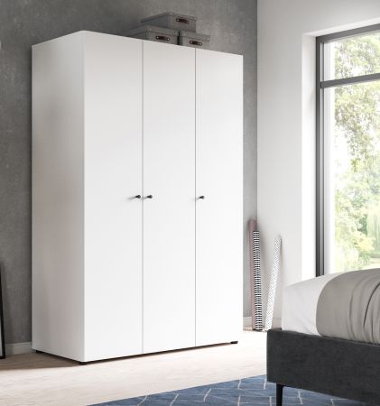 Kleiderschrank Carter in wei� Dreht�renschrank 3-t�rig 120 x 176 cm