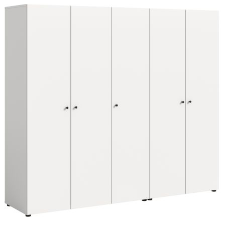 Kleiderschrank Carter in wei� Dreht�renschrank 5-t�rig 200 x 176 cm
