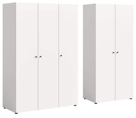 Kleiderschrank Carter in wei� Dreht�renschrank 5-t�rig 200 x 176 cm