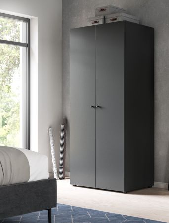 Kleiderschrank Carter in grau Dreht�renschrank 2-t�rig 80 x 176 cm