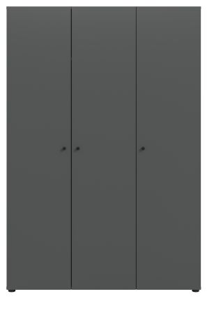 Kleiderschrank Carter in grau Dreht�renschrank 3-t�rig 120 x 176 cm