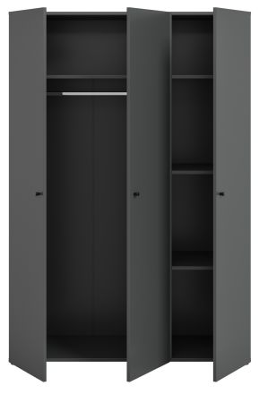 Kleiderschrank Carter in grau Dreht�renschrank 3-t�rig 120 x 176 cm