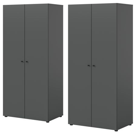 Kleiderschrank Carter in grau Dreht�renschrank 4-t�rig 160 x 176 cm