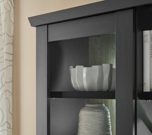 Buffet Filmore in Schwarz matt und Eiche Landhaus 158 x 201 cm, Soft-Close