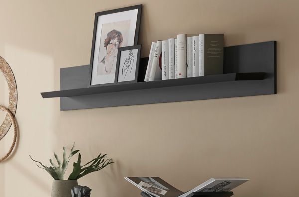 Wandboard Filmore in Schwarz matt Landhaus 140 x 25 cm