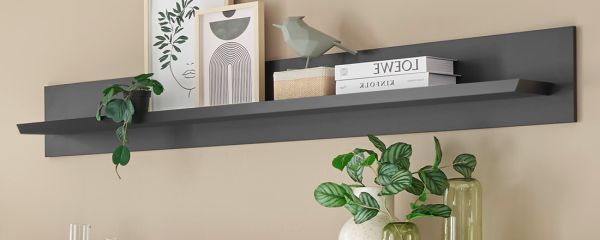 Wandboard Filmore in Schwarz matt Landhaus 180 x 25 cm