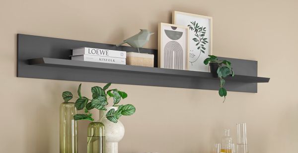 Wandboard Filmore in Schwarz matt Landhaus 180 x 25 cm