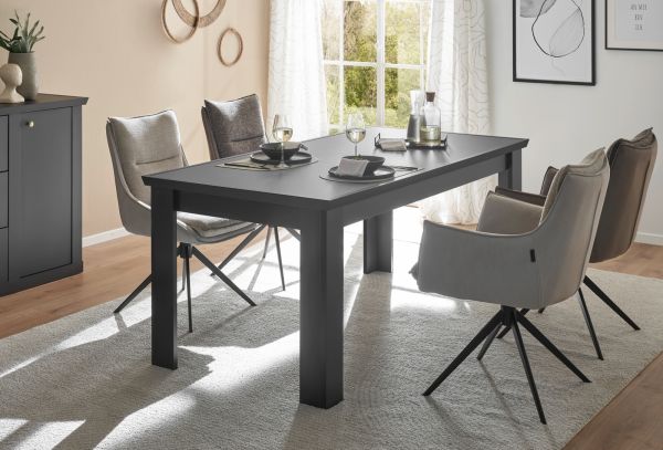Esstisch Filmore in Schwarz matt Landhaus 180 x 90 cm