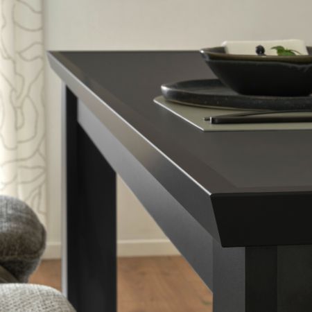 Esstisch Filmore in Schwarz matt Landhaus 180 x 90 cm