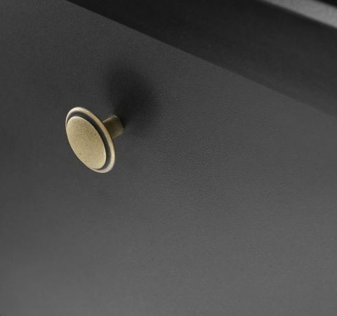 Wohnwand Filmore in Schwarz matt und Eiche Landhaus 319 x 200 cm, Soft-Close