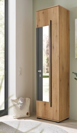 Schuhschrank mit Spiegel Design-D in Evoke Eiche 50 x 200 cm