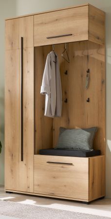 Kompaktgarderobe Design-D in Evoke Eiche 111 x 200 cm