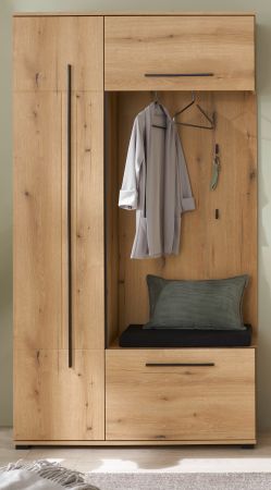 Kompaktgarderobe Design-D in Evoke Eiche 111 x 200 cm