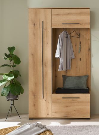 Kompaktgarderobe Design-D in Evoke Eiche 111 x 200 cm