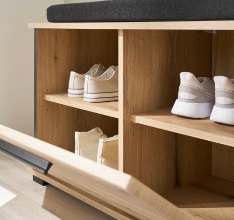 Garderobe Set 3-teilig Design-D in Evoke Eiche 80 x 200 cm