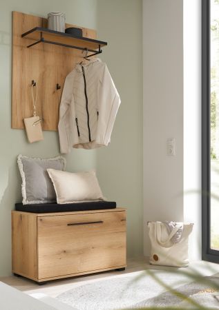 Garderobe Set 3-teilig Design-D in Evoke Eiche 80 x 200 cm
