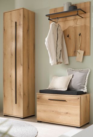 Garderobe Set 4-teilig Design-D in Evoke Eiche 140 x 200 cm