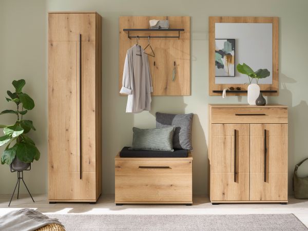 Garderobe Set 6-teilig Design-D in Evoke Eiche 230 x 200 cm
