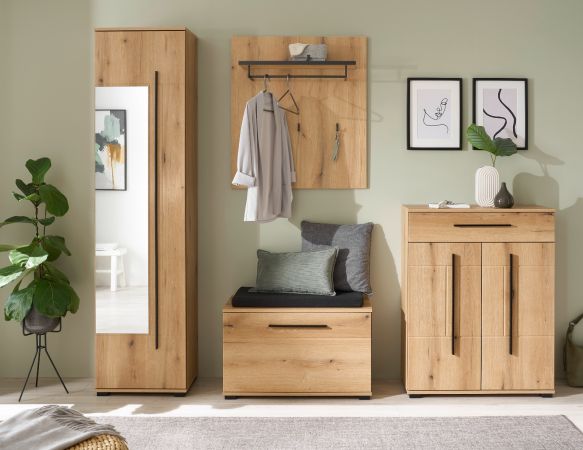 Garderobe Set 5-teilig Design-D in Evoke Eiche 230 x 200 cm