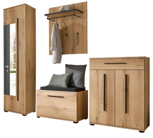 Garderobe Set 5-teilig Design-D in Evoke Eiche 230 x 200 cm
