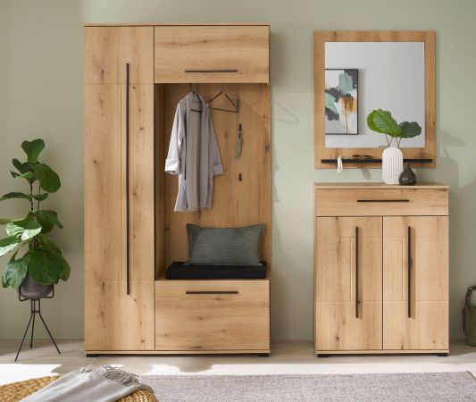Garderobe Set 4-teilig Design-D in Evoke Eiche 200 x 200 cm