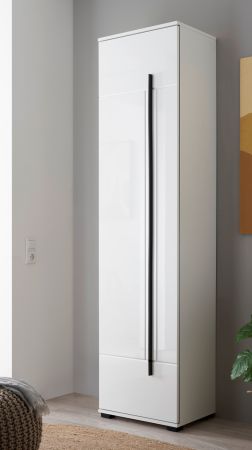 Schuhschrank Design-D in wei� Hochglanz 50 x 200 cm
