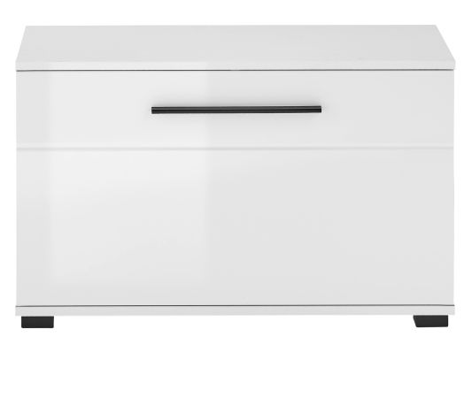 Garderobe Sitzbank Design-D in wei� Hochglanz 80 x 50 cm