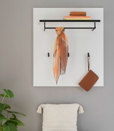 Garderobenpaneel Design-D in wei� 79 x 89 cm