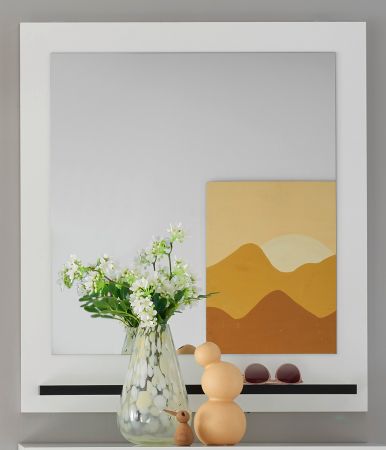 Garderobenspiegel mit Ablage Design-D in wei� 79 x 89 cm