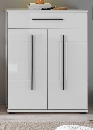 Schuhschrank Design-D in wei� Hochglanz 80 x 103 cm