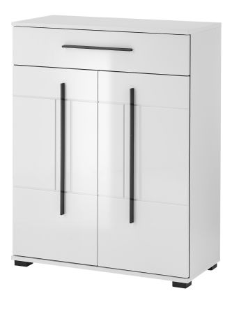 Schuhschrank Design-D in wei� Hochglanz 80 x 103 cm