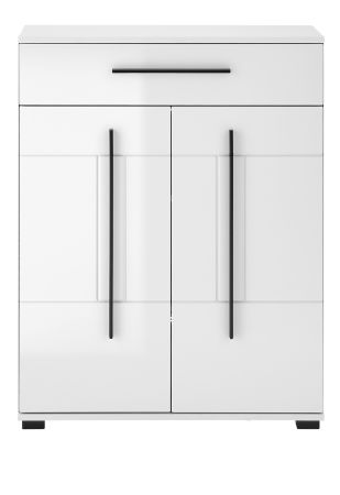 Schuhschrank Design-D in wei� Hochglanz 80 x 103 cm