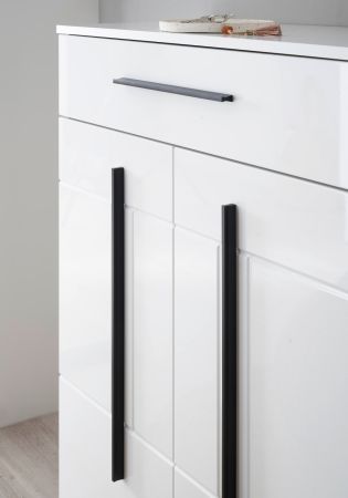 Garderobe Set 5-teilig Design-D in wei� Hochglanz 170 x 200 cm, Soft-Close