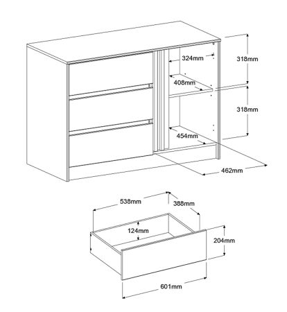 Parisot Kinder- und Jugendzimmer Escale17 in Eiche japanisch Bett 120 x 200 cm