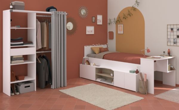 Parisot Kinder- und Jugendzimmer Cleo in wei� und Eiche Komplett-Set 2-teilig