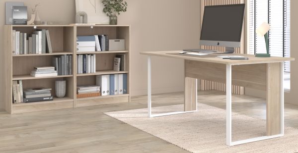 B�rom�bel Set StartUP in Eiche und wei� mit Schreibtisch und 2 x Regal f�r Homeoffice