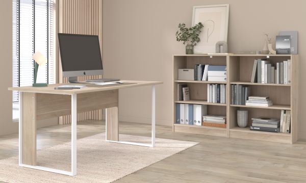 B�rom�bel Set StartUP in Eiche und wei� mit Schreibtisch und 2 x Regal f�r Homeoffice