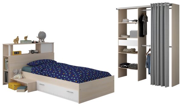 Parisot Kinder- und Jugendzimmer Set 3-teilig Charly23 in Akazie und wei�