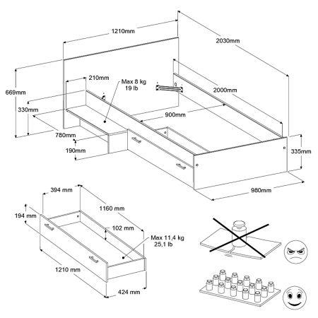 Parisot Kinder- und Jugendzimmer Set 3-teilig Charly23 in Akazie und wei�