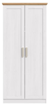 Kleiderschrank Marina in wei� L�rche und Eiche Artisan Landhaus Dreht�renschrank 2-t�rig 84 x 185 cm