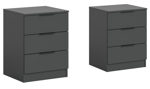 Nachttisch Set Swan in grau 2x Nachtkommode in Komforth�he 45 x 60 cm