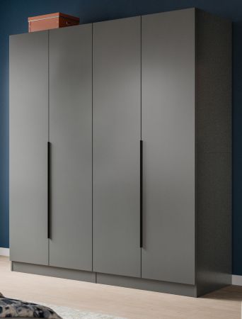 Kleiderschrank Swan in grau Dreht�renschrank 4-t�rig 160 x 181 cm
