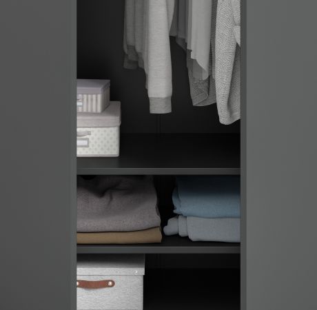 Kleiderschrank Swan in grau Dreht�renschrank 4-t�rig 160 x 181 cm