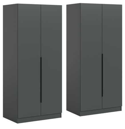 Kleiderschrank Swan in grau Dreht�renschrank 4-t�rig 160 x 181 cm