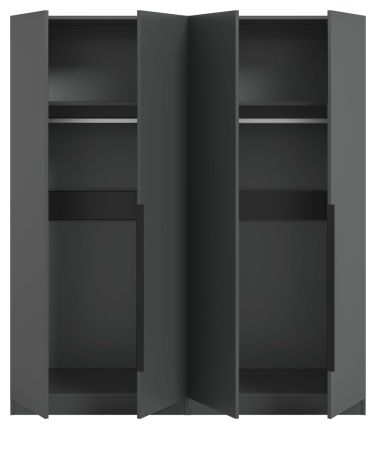 Kleiderschrank Swan in grau Dreht�renschrank 4-t�rig 160 x 181 cm