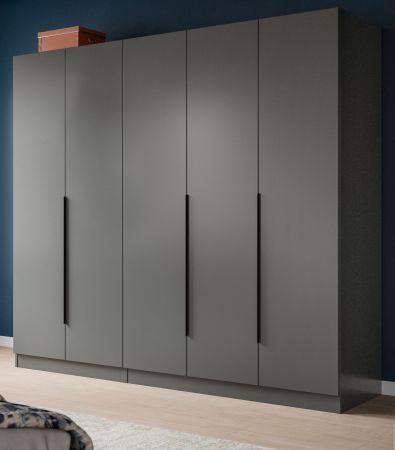 Kleiderschrank Swan in grau Dreht�renschrank 5-t�rig 200 x 181 cm