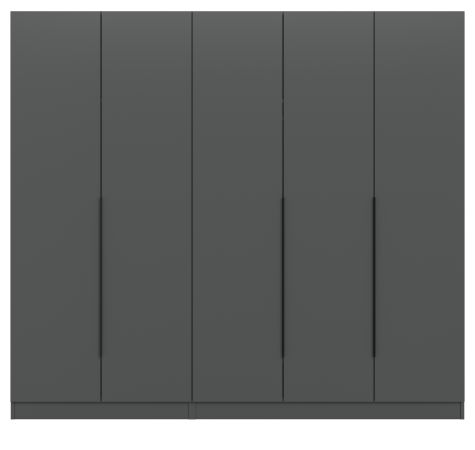 Kleiderschrank Swan in grau Dreht�renschrank 5-t�rig 200 x 181 cm