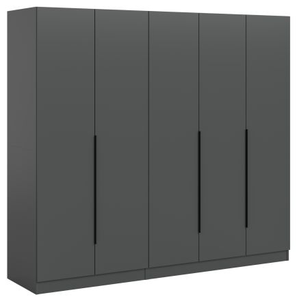 Kleiderschrank Swan in grau Dreht�renschrank 5-t�rig 200 x 181 cm