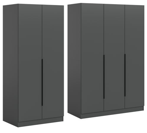 Kleiderschrank Swan in grau Dreht�renschrank 5-t�rig 200 x 181 cm