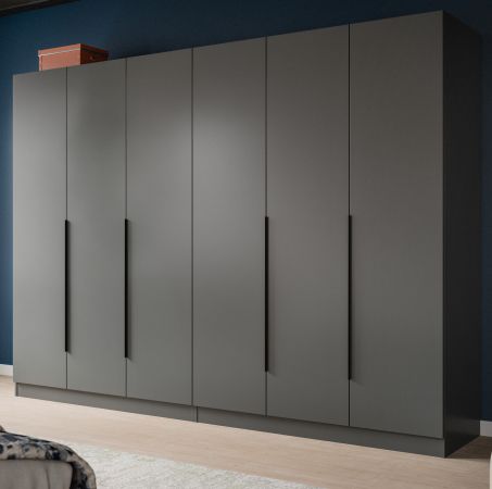 Kleiderschrank Swan in grau Dreht�renschrank 6-t�rig 240 x 181 cm